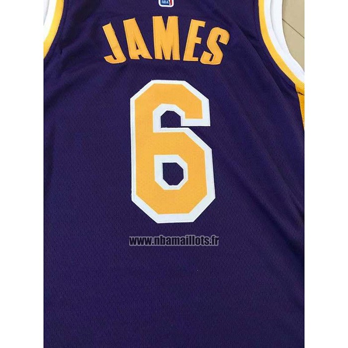 Maillot Los Angeles Lakers LeBron James NO 6 Statement 2021-22 Volet